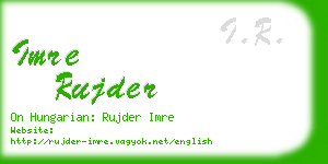 imre rujder business card